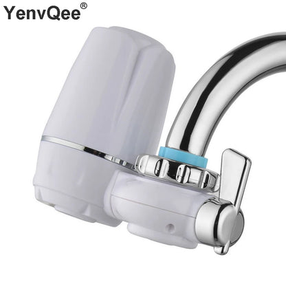 Faucet Water Purifier with Washable Ceramic Filter Cartridge Tap Water Filter for Household Kitchen Faucet Percolator